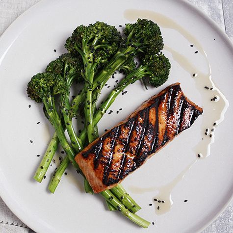 Soja & Miso Gegrilde Zalm Met Limoen & Sesam Broccoli